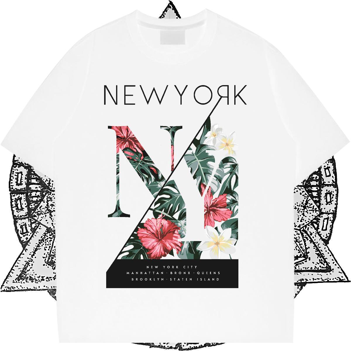 New Designer T-Shirts 100% Cotton 230g flower Street Polos Breathable Wholesale Tshirt for Man Woman Skull