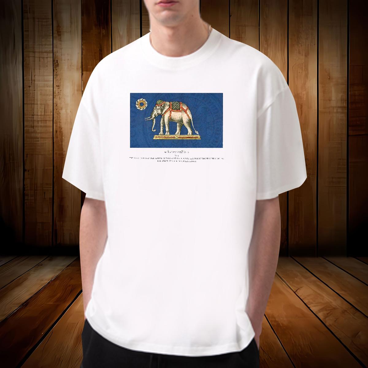 Fashion Mens T Shirts 230g Cotton elephant Sports Casual Tee Shirt Pure Cotton Designer Men Tops Tees DIY Printed