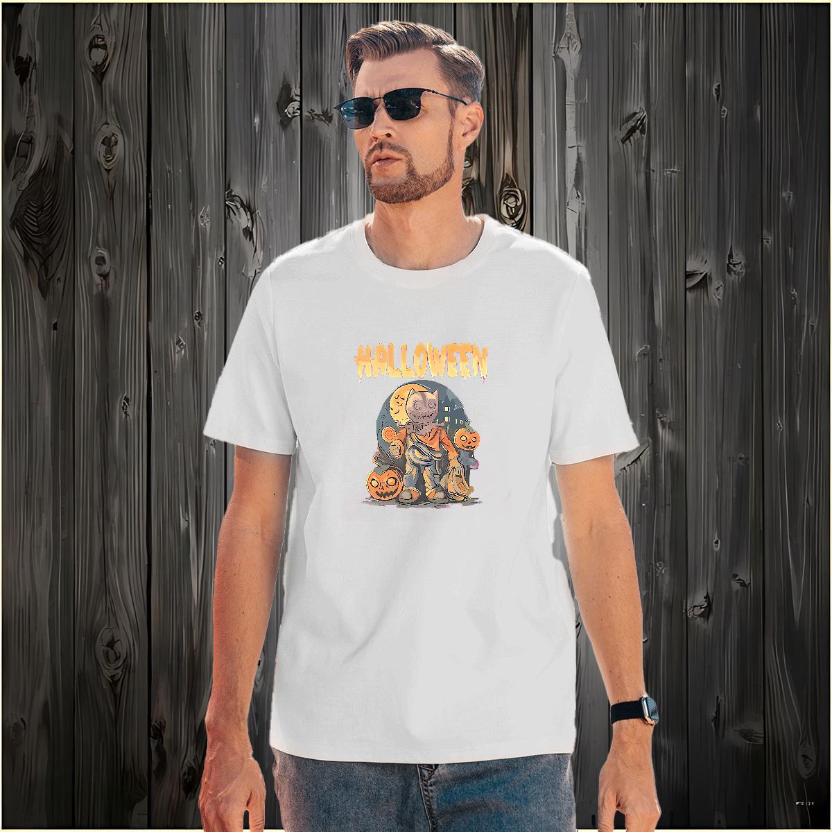 Loose Men Tshirts 230g Cotton monster T shirt Street Breathable Anime Fashion Tops Tees