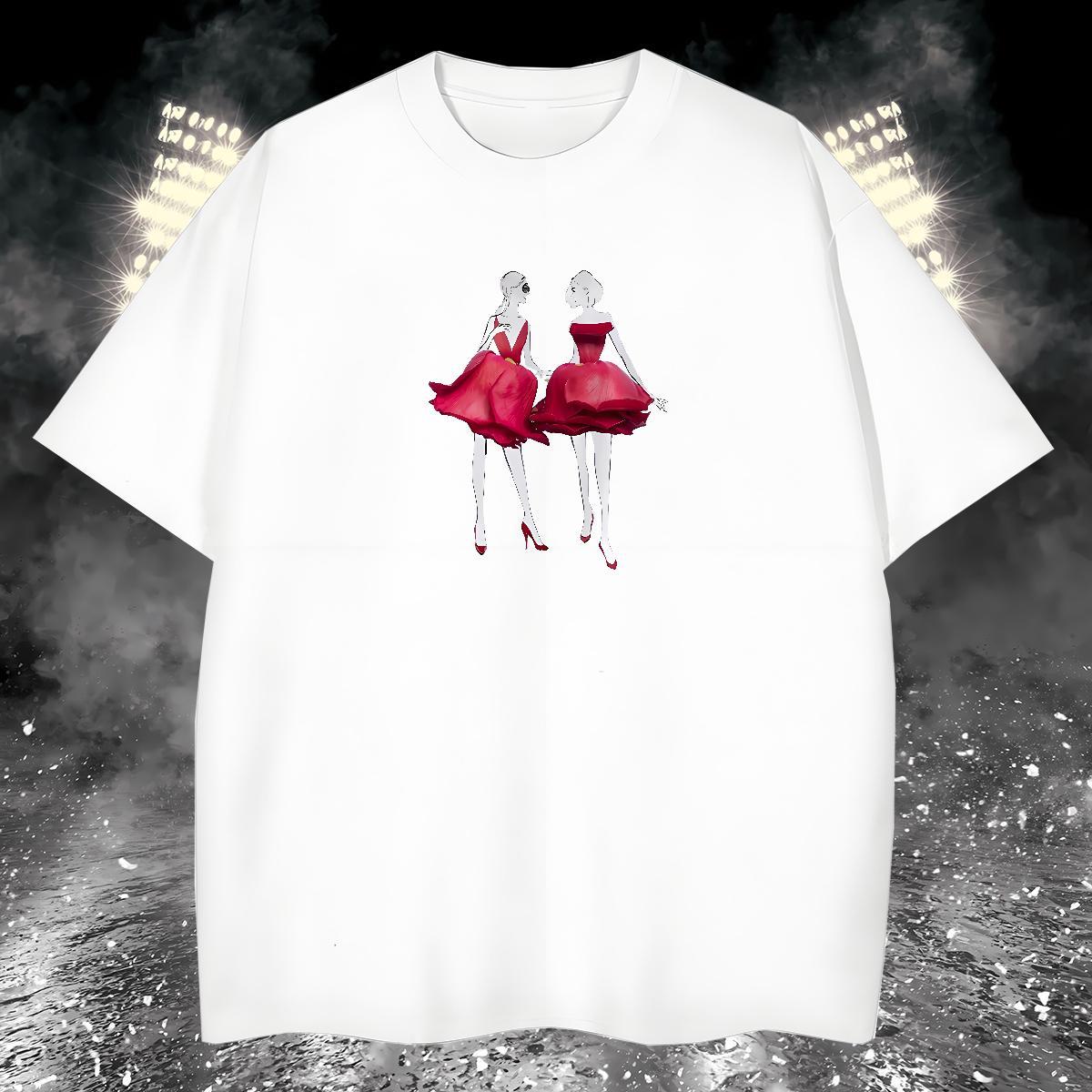 T shirt 230g Cotton character Casual Beach Breathable DIY Couples T Shirts Wholesale High Quality Tops Shirt