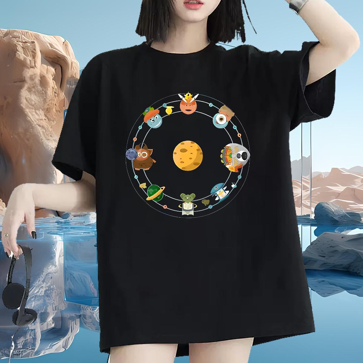 Soft T Shirt For Woman Breathable Crew Neck Woman Tshirt Black Oversized star Beach 230g 100% Cotton DIY Tshirts