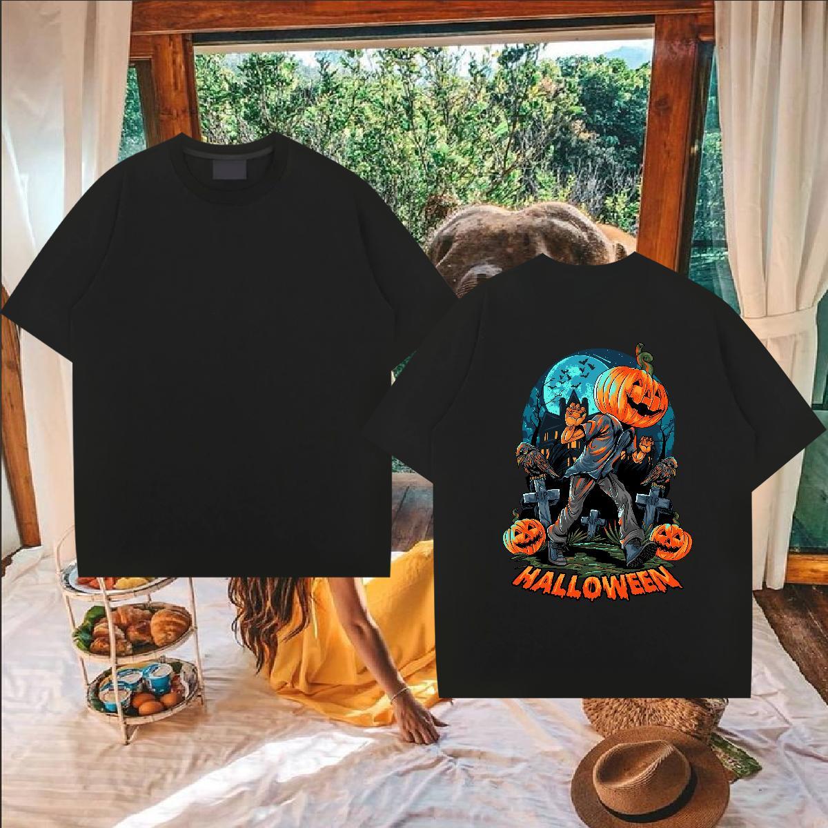 Fashion Designer Men T Shirts 230g Cotton pumpkin Spring Summer Tee Shirt Round Neck Short Sleeve Brand Men Clothes T-Shirt Floral Print