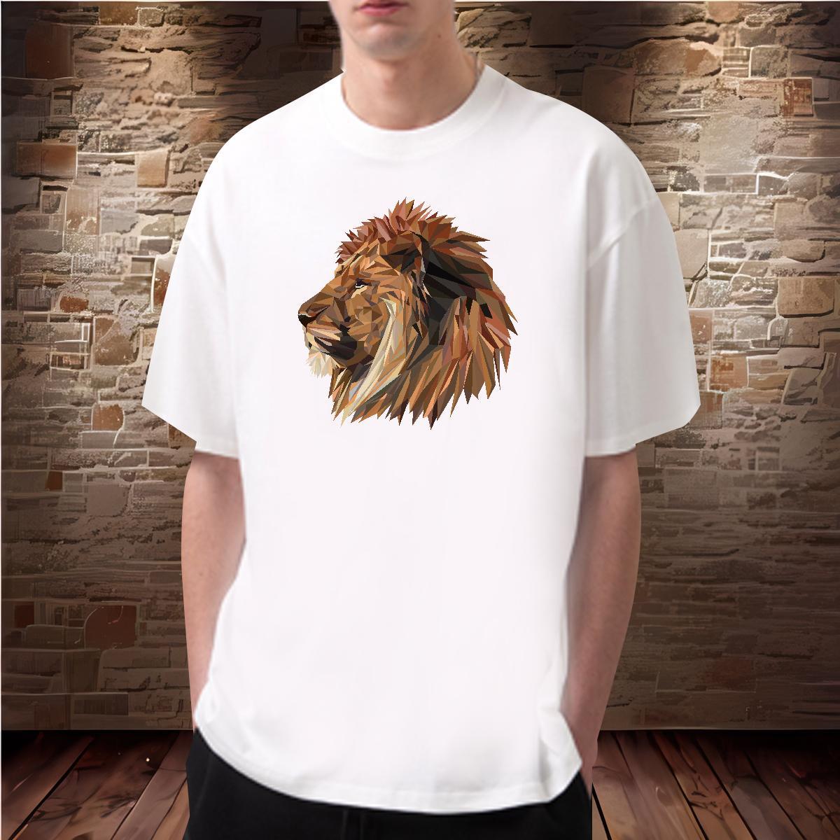 T-Shirts for Men 100% Cotton 230g lion High Street Hip Hop Breathable Soft Custom Printed Couples T Shirts Casual New High Quality Top Tees