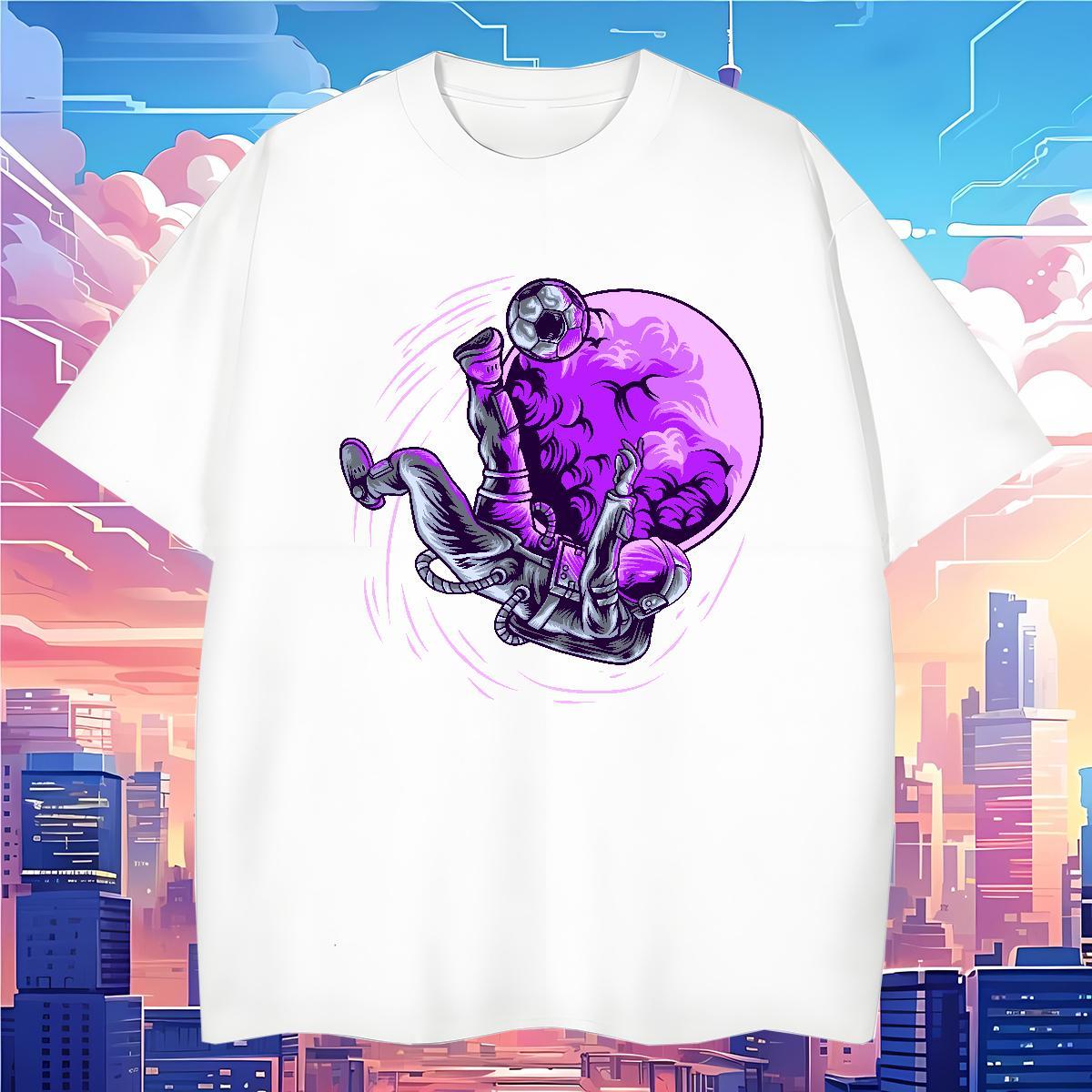 Mens T Shirts 230g 100% Cotton spaceman Street Casual Crew Neck Custom Anime Tshirts Factory Direct Designer Tops Tees