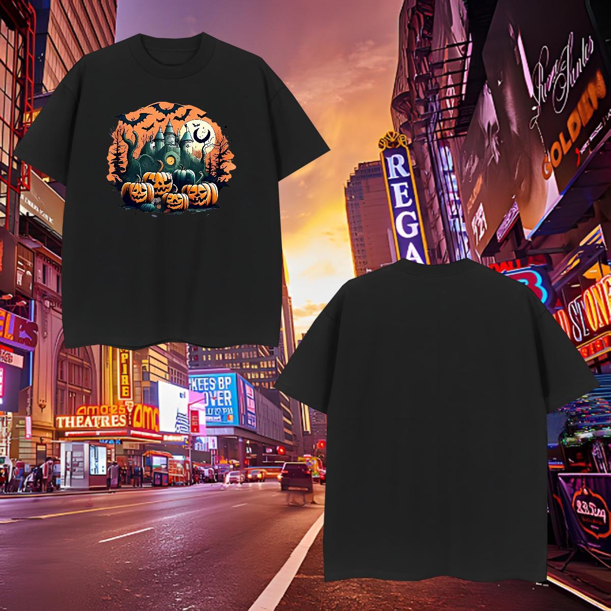 Cool Design Men Tops Tees 100% Cotton 230g pumpkin Men T Shirts Street Pure Cotton Skull 2024 New Tees Shirts