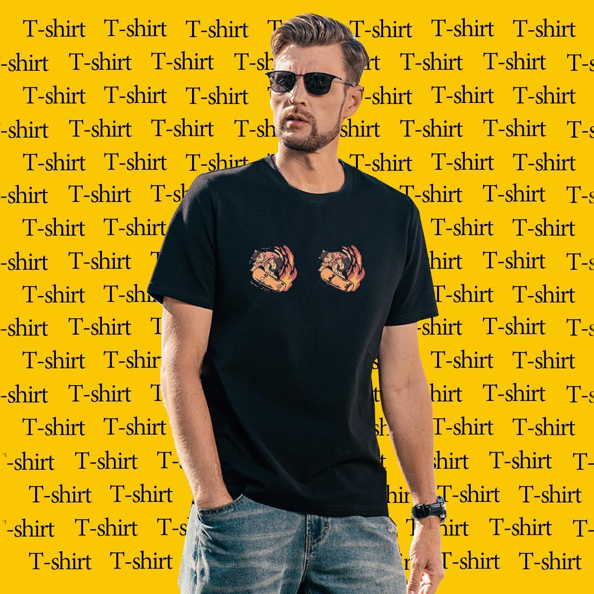 Cool Tshirt for Man Woman 230g Pure Cotton cat T shirt Daily Wear Short Sleeve Soft Black Oversized Customized Clothes