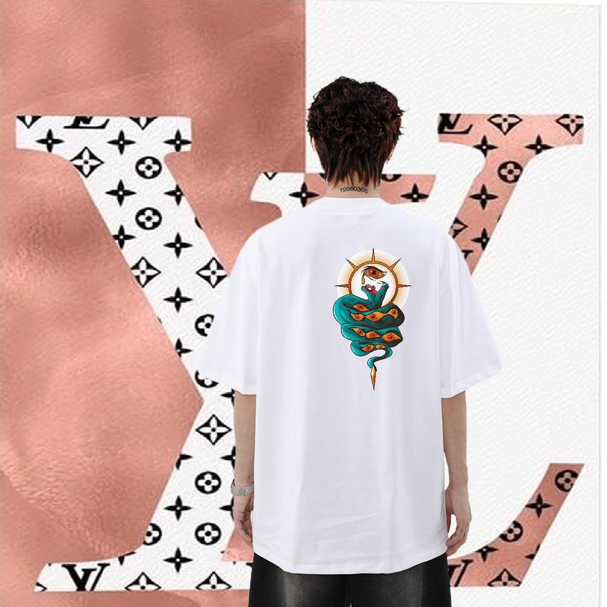 Fashion Designer T-Shirts 100% Cotton 230g snake Sport Tops Shirt Short Sleeve Soft Cool Men Tops Tees Anime