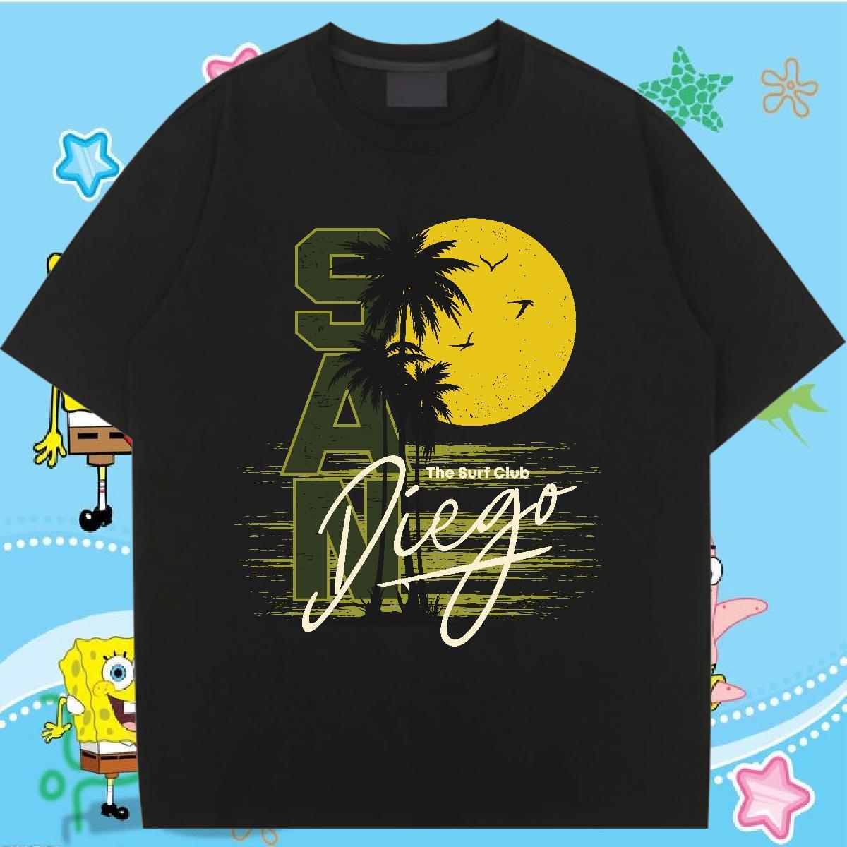 Free Shipping Womens T Shirts Short Sleeve O-Neck Unisex Tshirts Anime sun Summer Casual 100% Cotton 230g 2024 Top Shirts