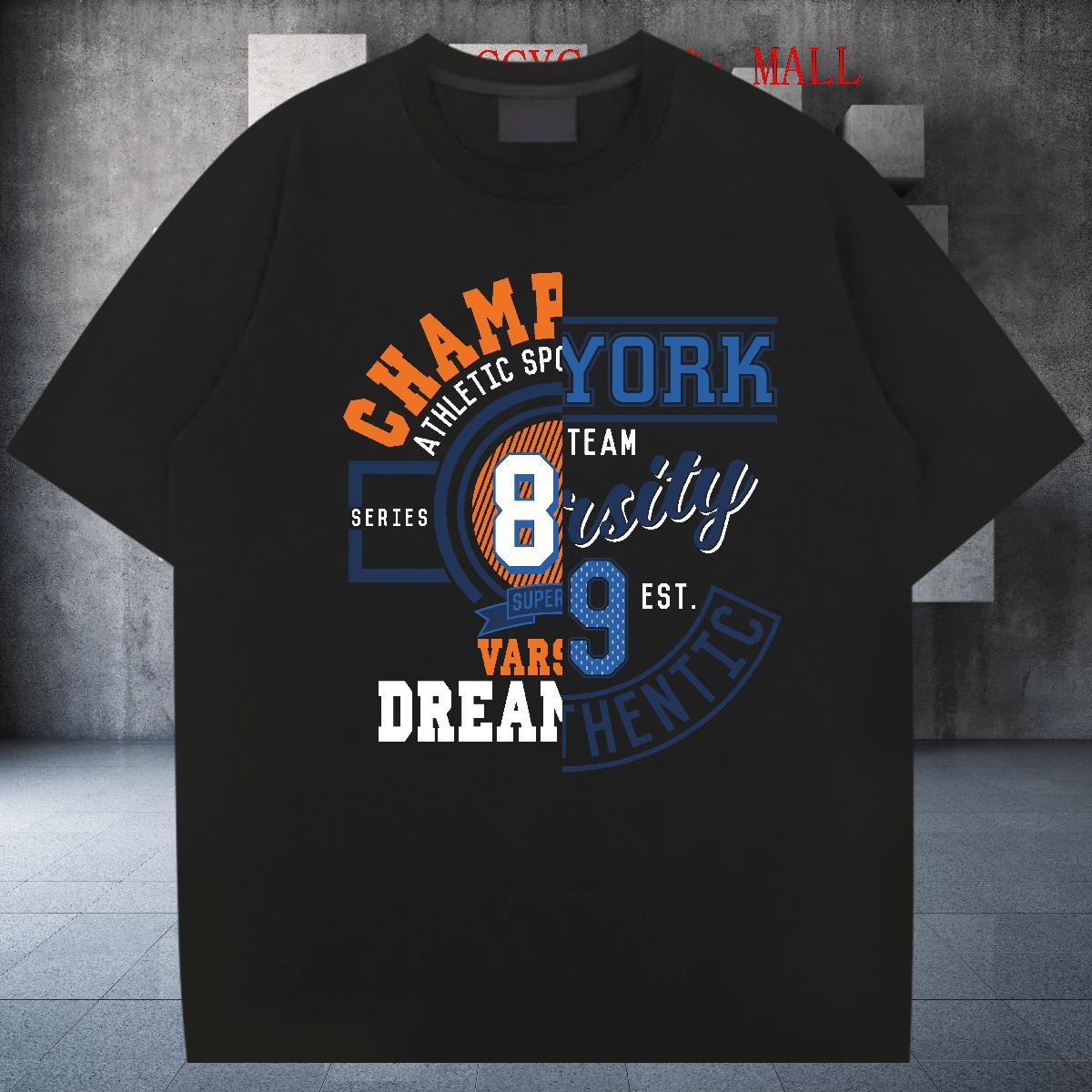 Classic Mens Tshirts 230g 100% Cotton Spring Summer letter Customized Crew Neck Fashion New Mens T Shirts Clothings