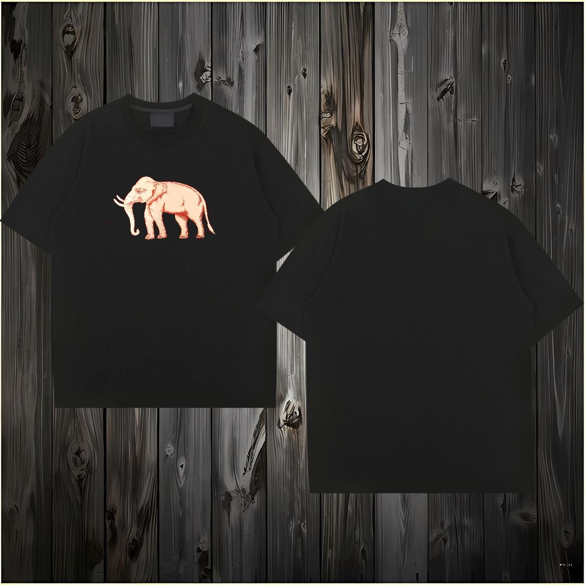 2024 Designer T shirt 230g 100% Cotton elephant Hip Hop Tops Tees Breathable Crew Neck Soft Couples T Shirts Black Oversized