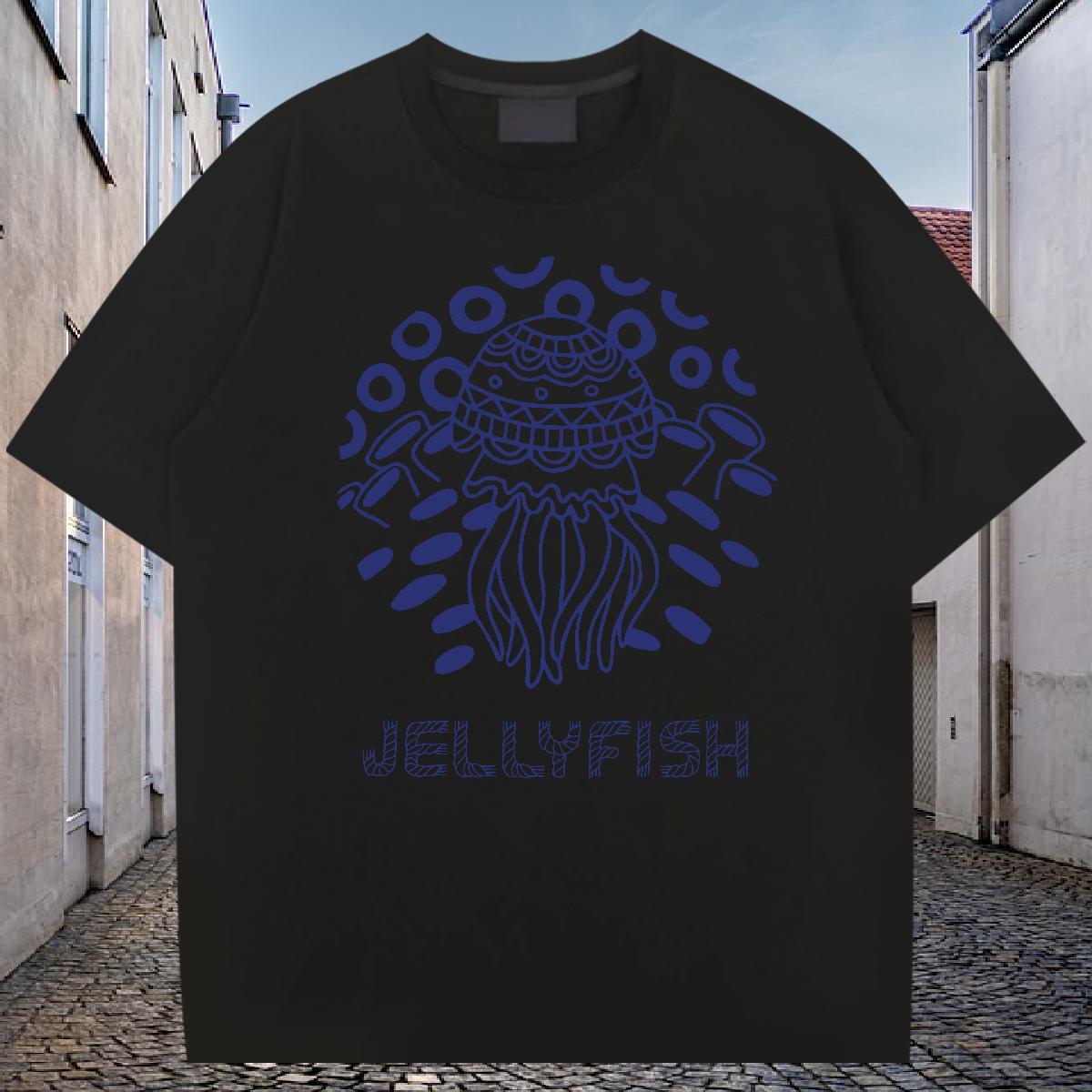 Designer Fashion T-Shirts for Men 230g Cotton jellyfish Daily Outfit Clothes Breathable Short Sleeve TOP Quality Tshirt for Man Woman DIY Anime