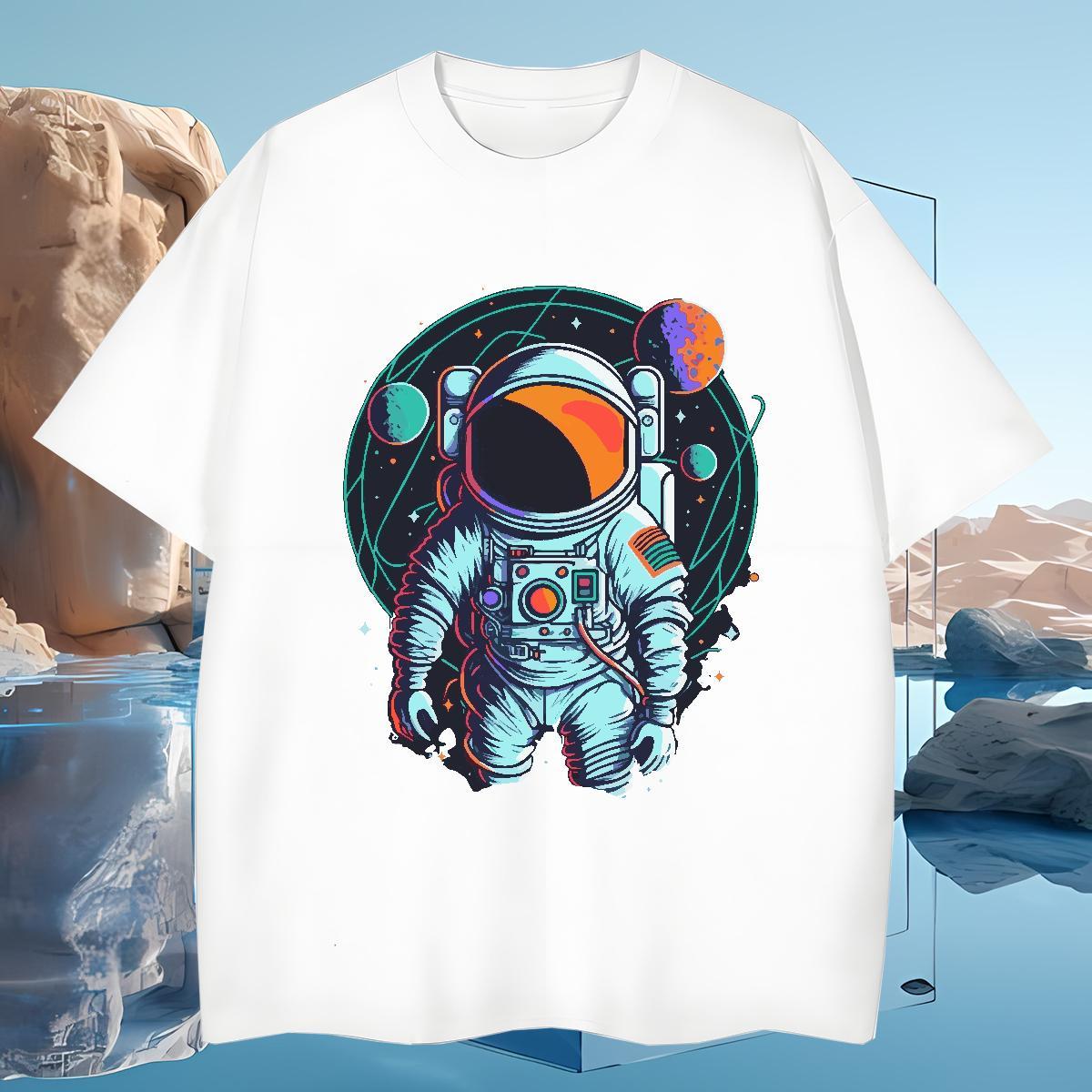 Men T Shirts 230g 100% Cotton universe Hip Hop O Neck Short Sleeves DIY Logo Oversized Men Tees 2024 DIY Classic Wear