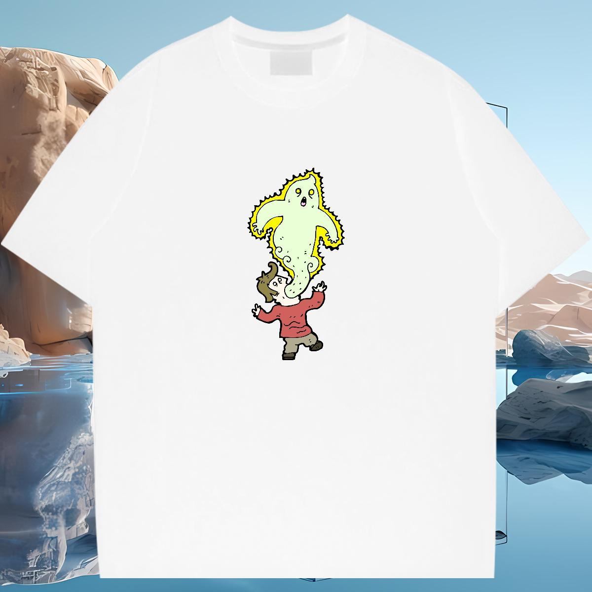 T-Shirts 230g Pure Cotton painting High Street Hip Hop Crew Neck Breathable Custom Printing Tshirt for Man Woman Customized Unisex Tee Shirt