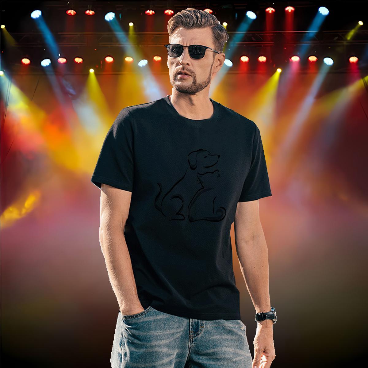 2024 T Shirts Men 230g Cotton Dog Beach Tshirts Crew Neck Brand Men Tshirts Custom Printed