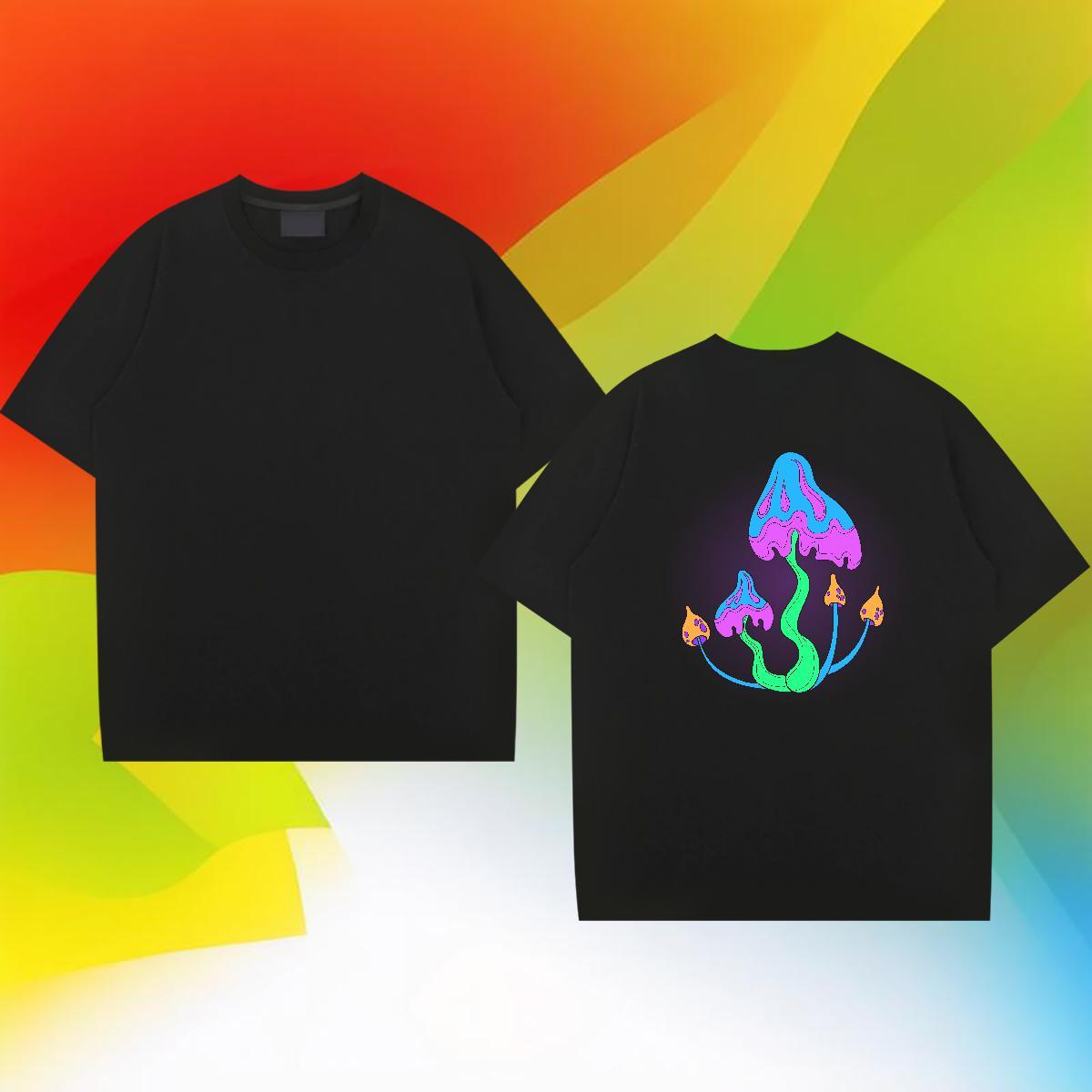 Brand Mens T Shirts 230g 100% Cotton mushroom Anime Printing Street Tops Tees Pure Cotton Popular Mens Tshirts Plus Size Cartoon