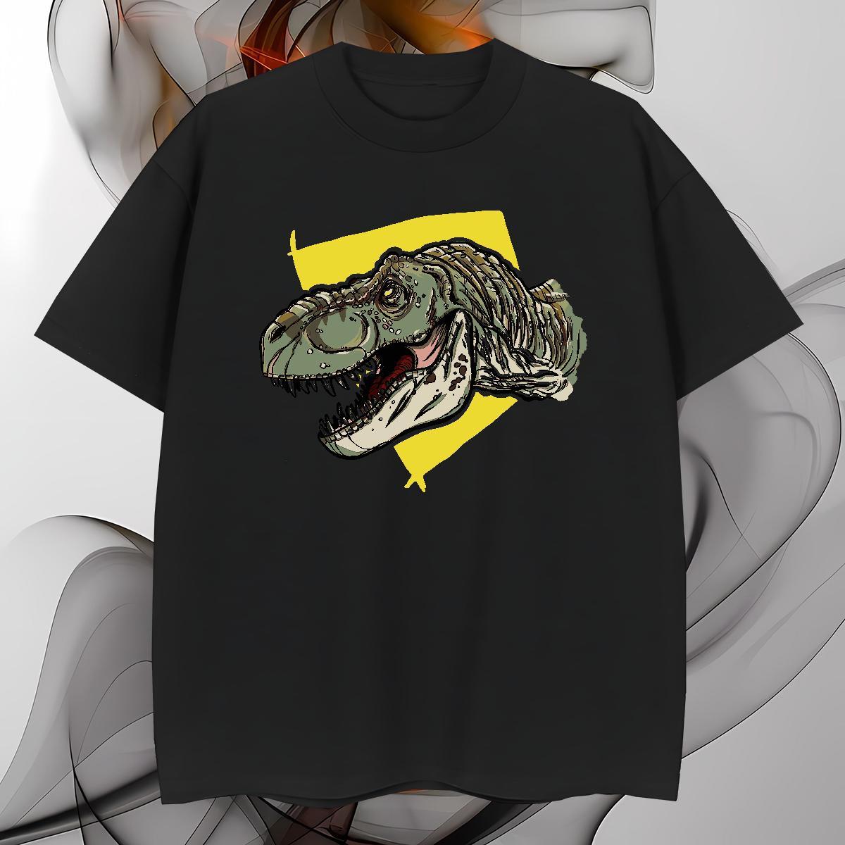 Designer Tshirt for Man Woman 230g 100% Cotton dinosaur T-Shirts Anime Printing Street Round Neck Short Sleeve Custom Print Oversized 2024 DIY Tee Shi