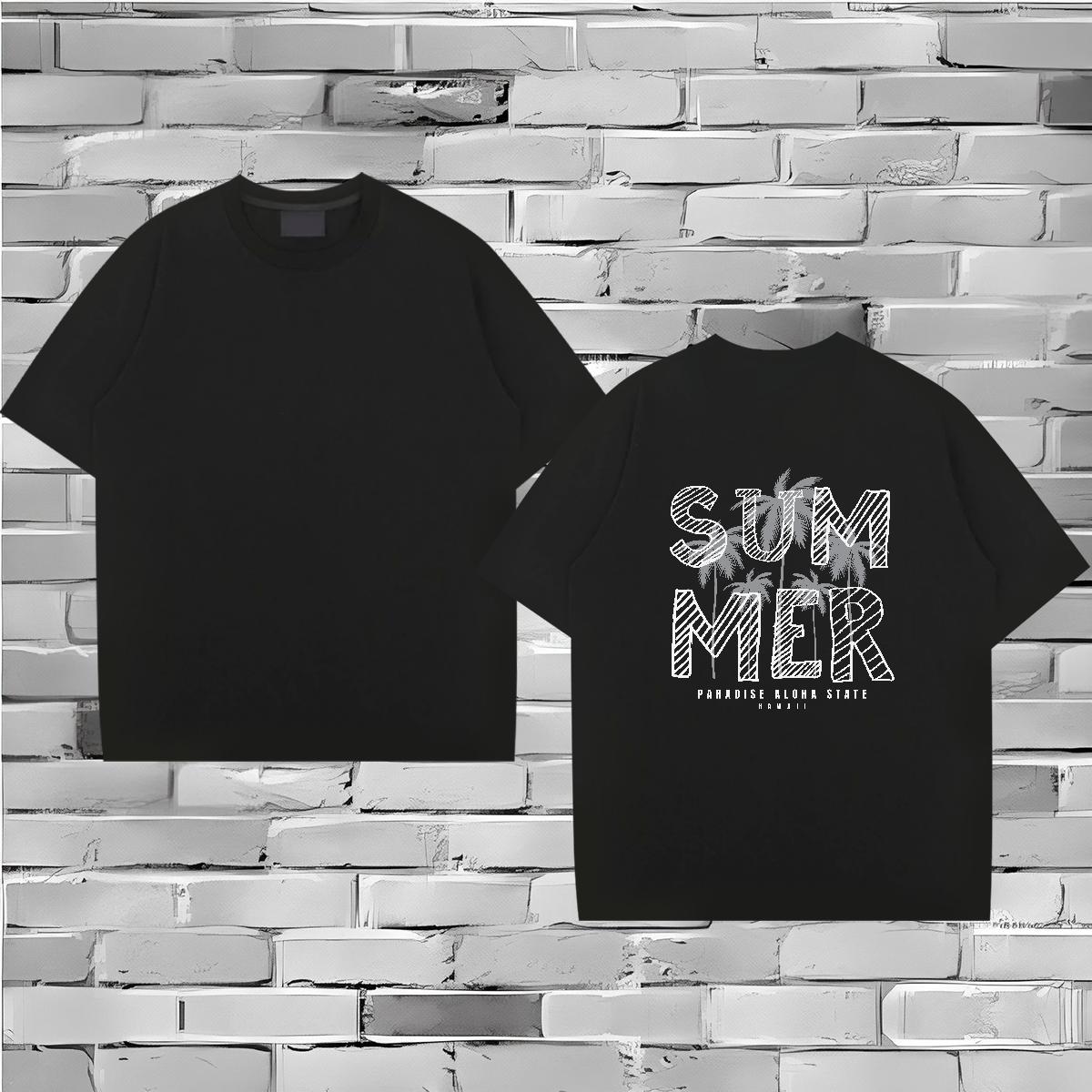 2024 Designer Man T Shirts 100% Cotton 230g tree Street wear Hip Hop Tops Breathable Unisex Mens Tshirts Black White
