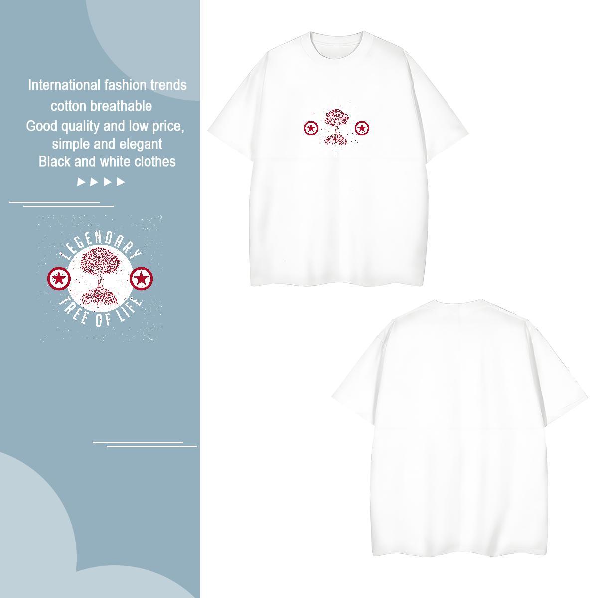 Mens T Shirts 230g 100% Cotton tree Street Wear Pure Cotton Custom Printed Mens Tshirts Casual New Cool Design Top Tees