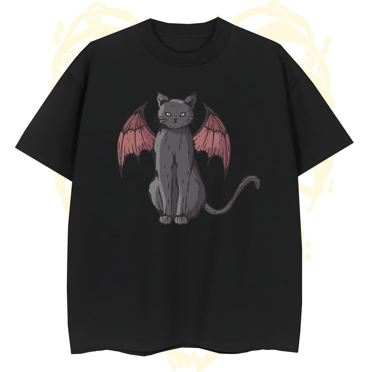 Brand Couples T Shirts 230g Pure Cotton cat T-Shirts Street wear Hip Hop Crew Neck Breathable Plus Size Cartoon Fashion Design Tops Tees