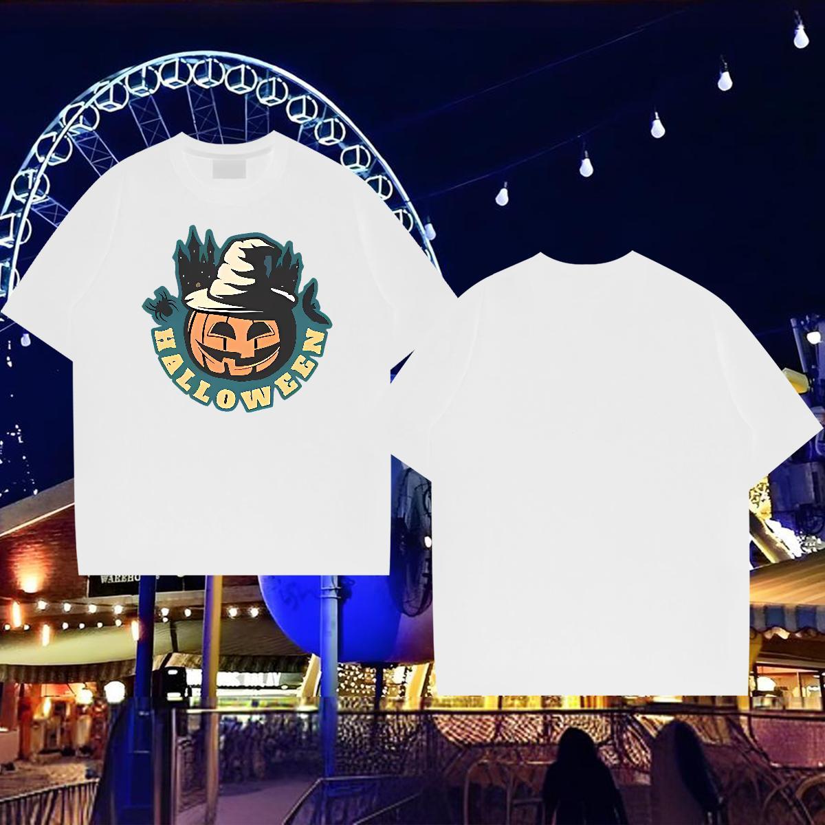 New Designer T-Shirts 230g Cotton halloween Casual Tops Tees Short Sleeve O-Neck High Quality Men Tops Tees Asian Size