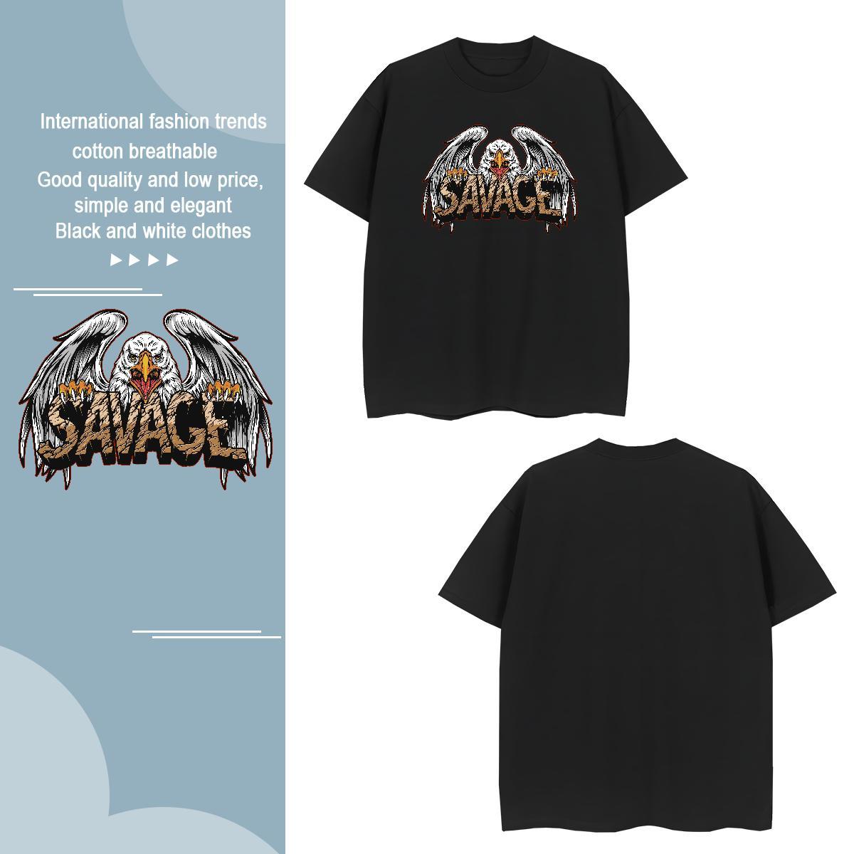 Men T Shirts 230g Cotton eagle Daily Wear Pure Cotton Asian Size Men Tshirts Casual New Loose Fit Tees