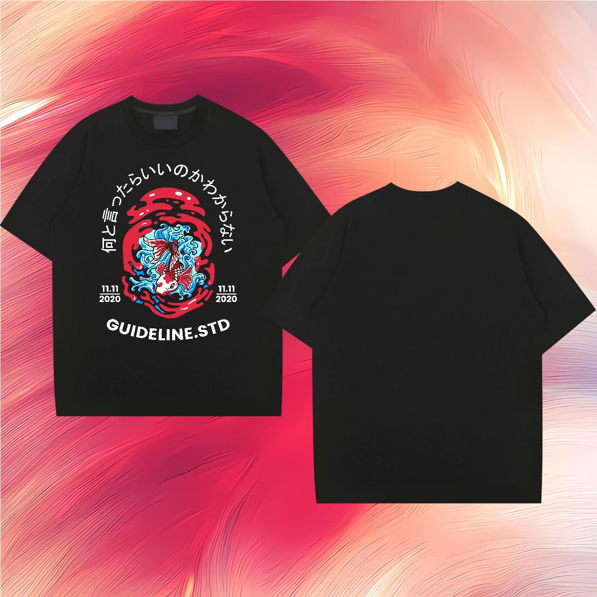 2024 Summer T-Shirts 100% Cotton 230g Hip Hop Street Wear O-Neck Short Sleeve Popular Tshirts DIY Printed