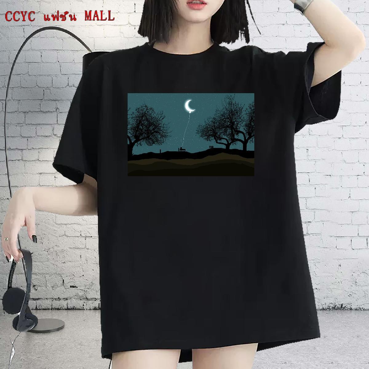 High quality T Shirt For Woman Breathable Short Sleeve Women Tshirts DIY Anime tree Street 100% Cotton 230g 2024 Designer Clothes Shirt