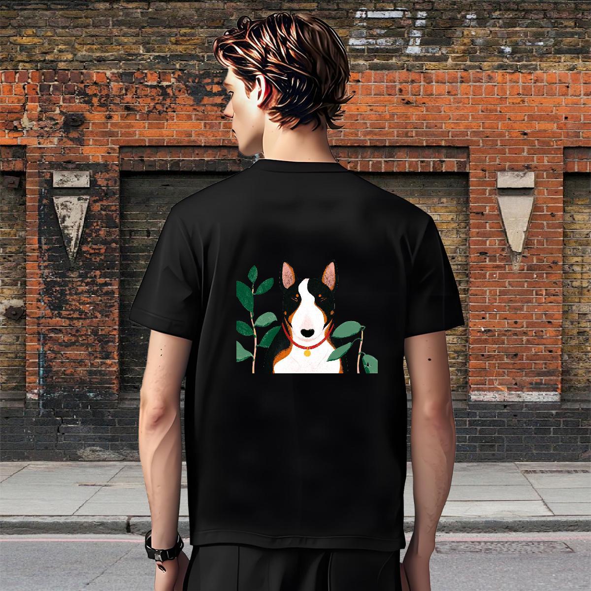 Cool Design Mens Tshirts 230g 100% Cotton dog T shirt Street wear Hip Hop Breathable Short Sleeve Custom Cartoon Wholesale Tee Shirt