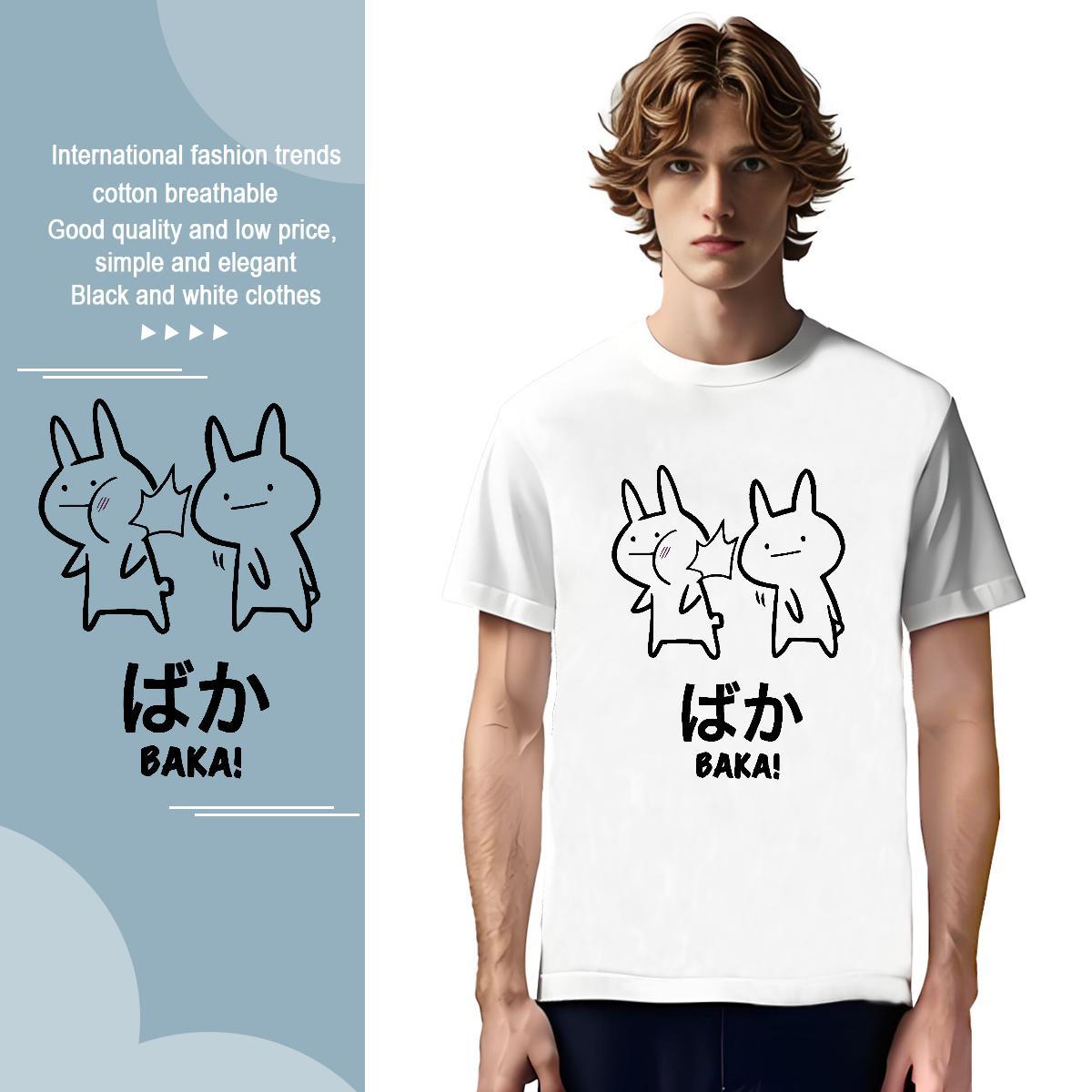 T Shirt For Man 230g Pure Cotton Hand drawn Spring Summer Short Sleeve O-Neck Custom Anime Men Tops Tees 2024 Designer Comfortable Tees Shirts