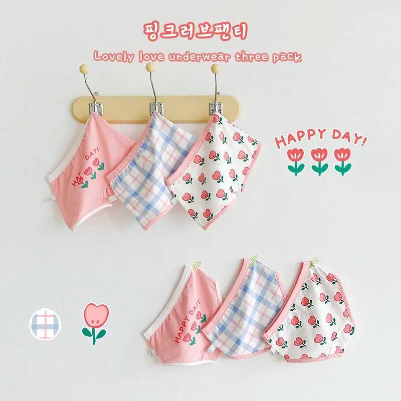 Baby underwear girl underwear young childrens candy color cotton edge large size cute underwear high elasticity point clothesW240715