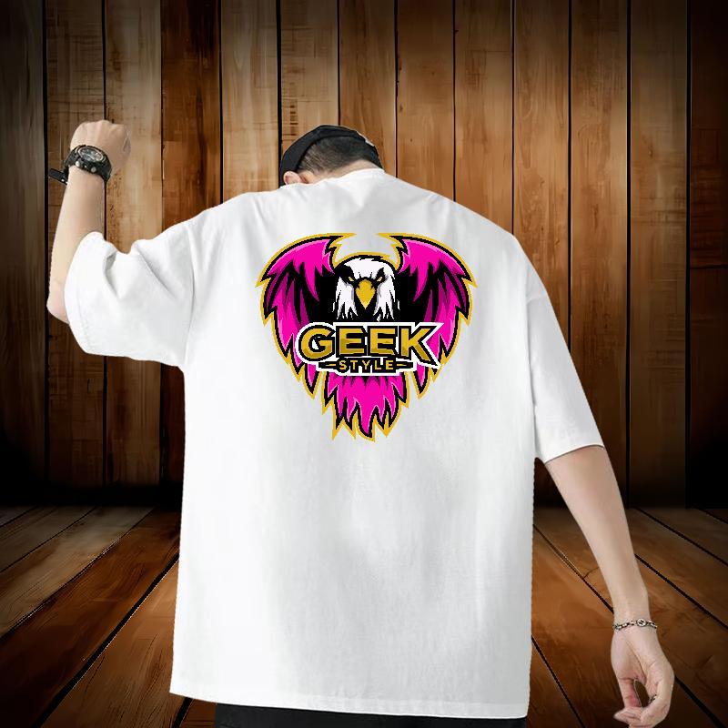 Factory Direct T Shirt For Man 230g 100% Cotton eagle Daily Wear Tops Tees Breathable Comfortable Men Clothes T-Shirt Black White