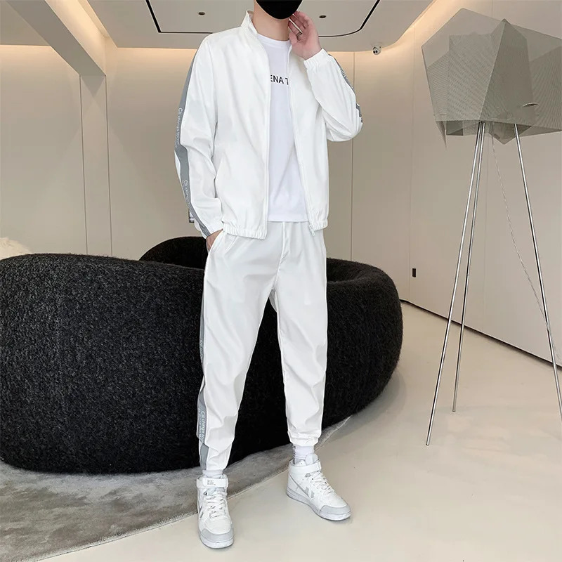 2024 Baseball Athletics Coats Mens Sports Running Set 2PCS Sportswear Fashion Large Outdoor Mens Wear240806