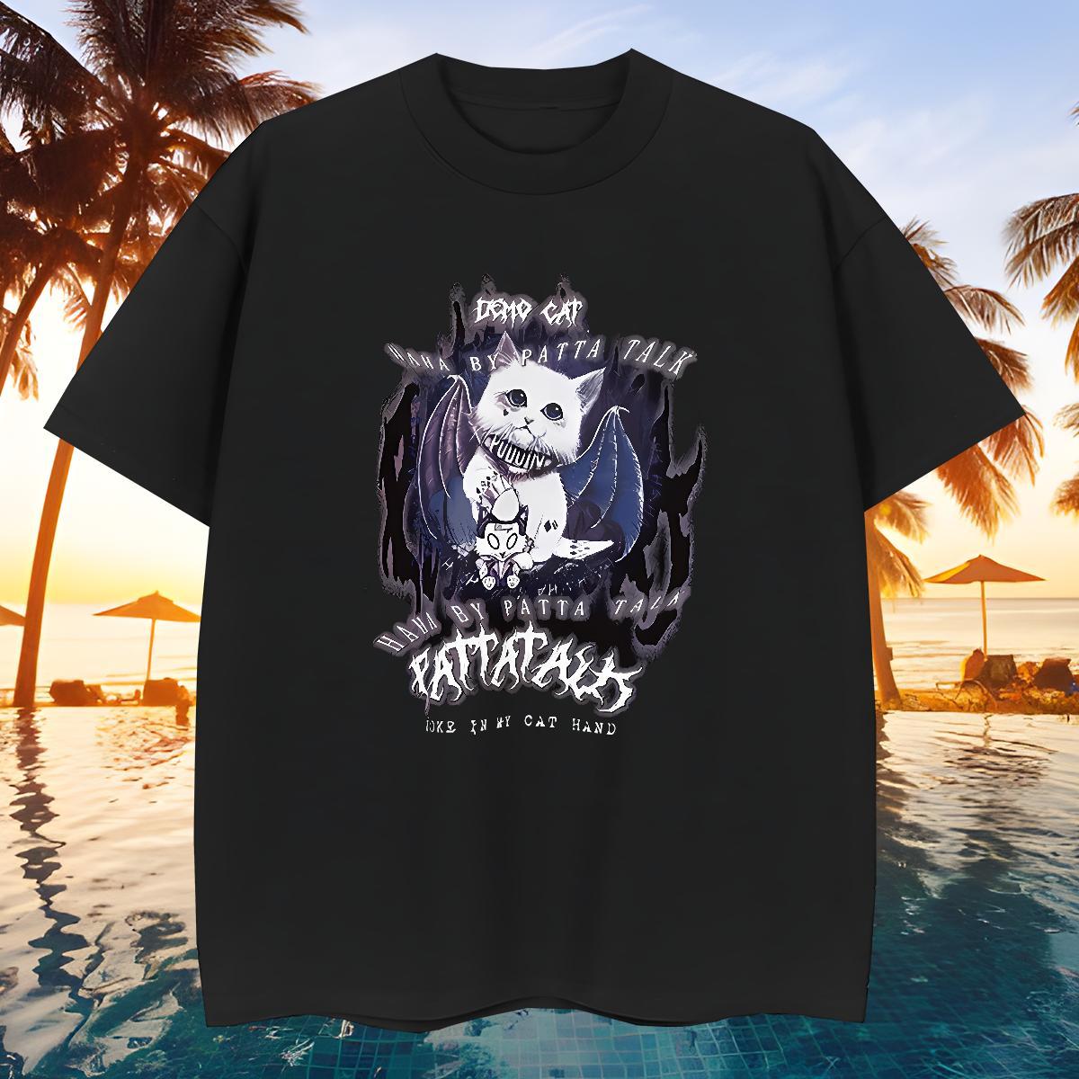 Cool Mens Tshirts 230g Pure Cotton cat T Shirts Men Sport Breathable Crew Neck DIY Logo Oversized Fashion Design Polos