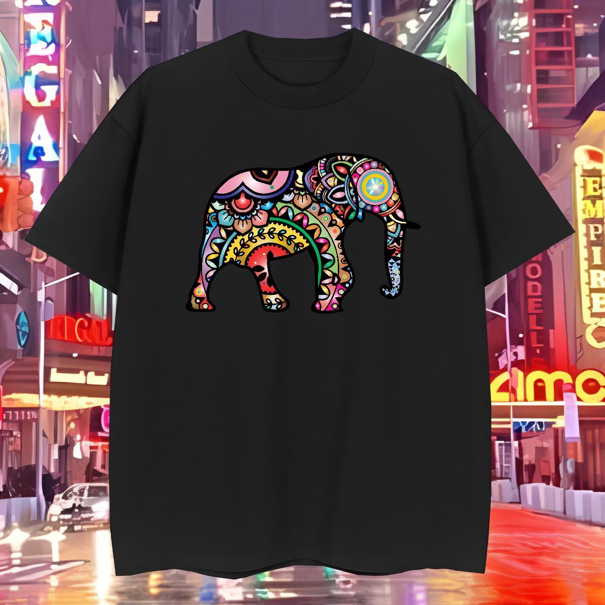 Mens T Shirts 100% Cotton 230g Elephant Sport Breathable Crew Neck Skull Men Tshirts Classic TOP Quality Clothings