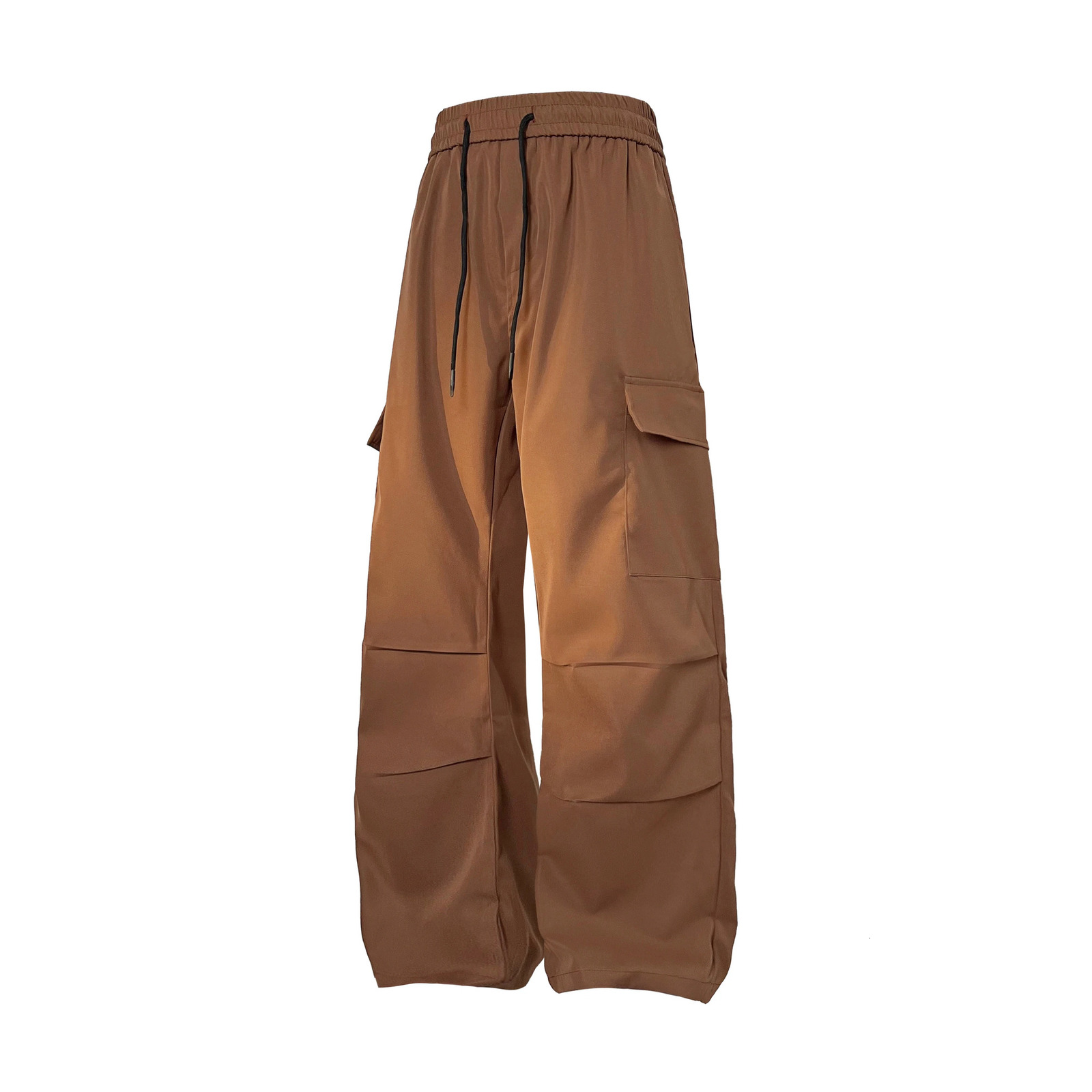 Wide Leg Drawstring Black Cargo Pants Korean Harajuku Casual Baggy Overalls Mens Streetwear Loose Oversized Trousers 240806