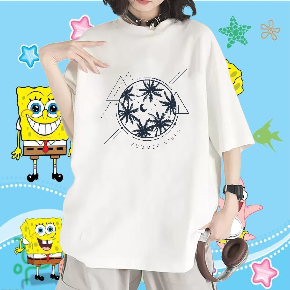 Female Womens T Shirts Short sleeve Soft Couples T Shirts Plus Size Cartoon tree Daily Wear 230g 100% Cotton Stylist Tees