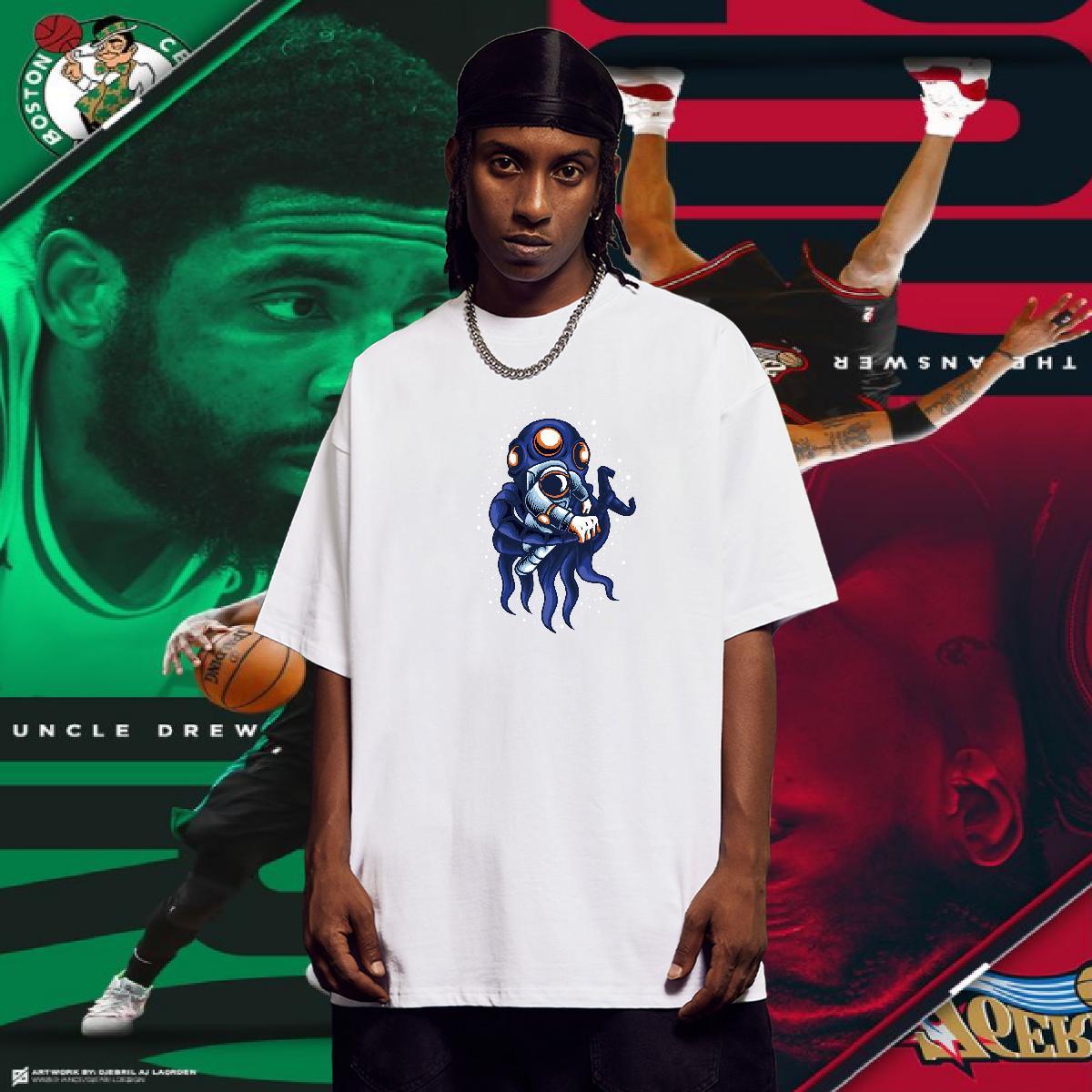 Men T Shirts 230g Pure Cotton universe Hip Hop Street Breathable Short Sleeve DIY Printed Men Tshirts Fashion Casual Unisex Tee Shirt