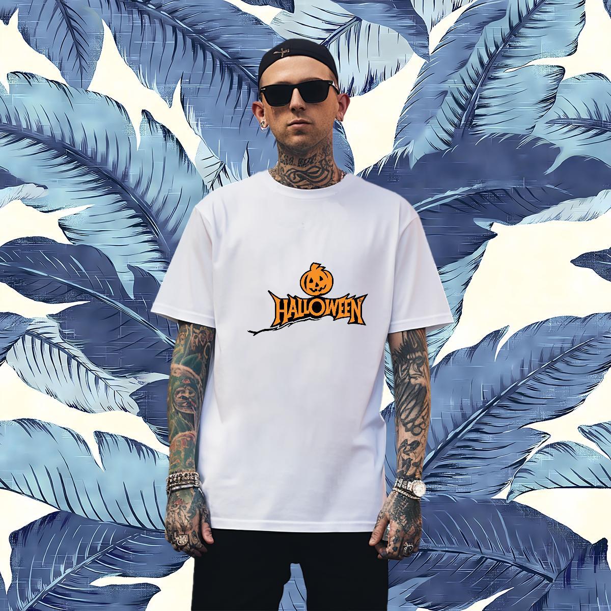 Popular Mens Tshirts 100% Cotton 230g pumpkin T-Shirts for Men Street Short Sleeve O-Neck Plus Size Cartoon Designer Top Tees