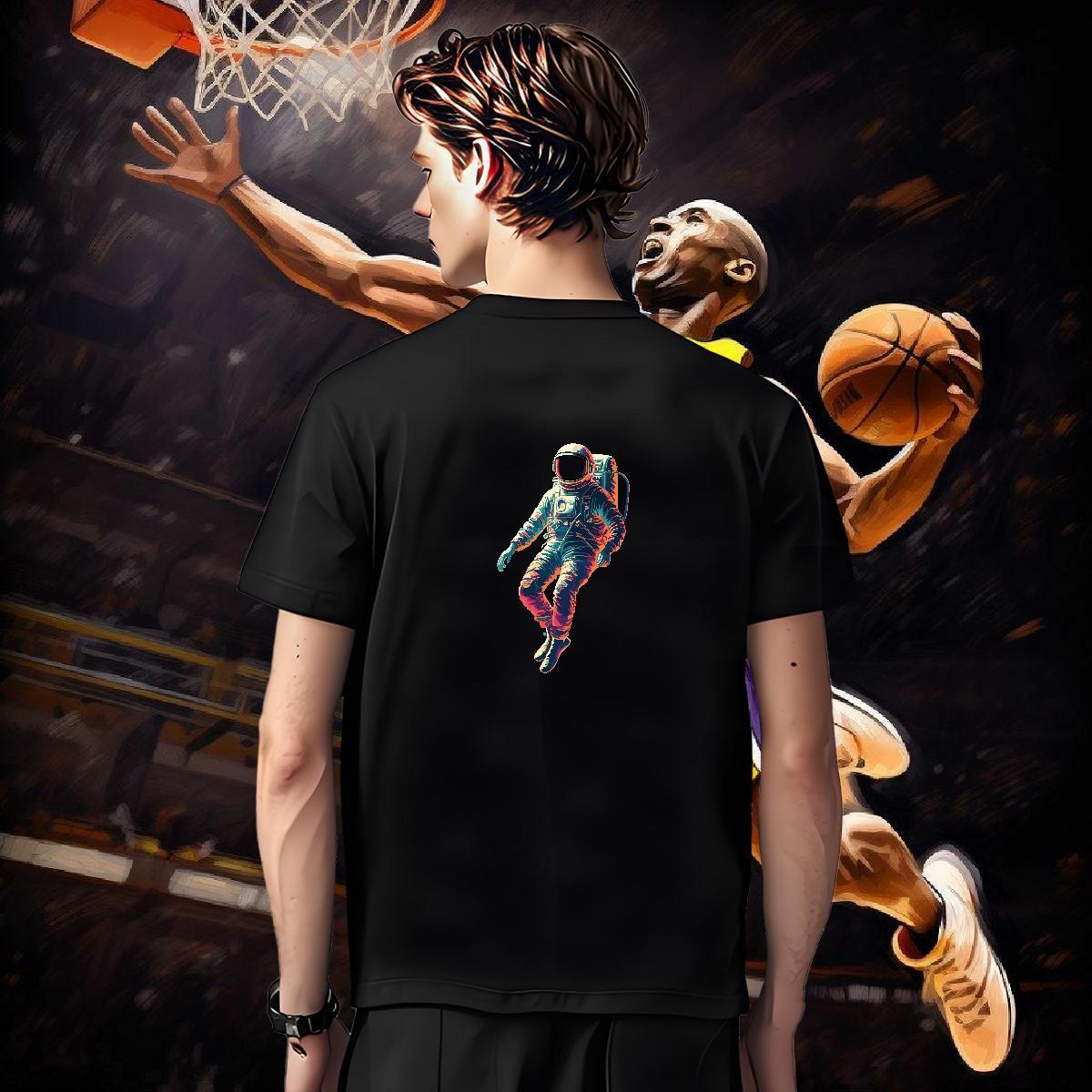 T-Shirts 230g Cotton cosmonaut Summer Casual Crew Neck Asian Size Tshirts Designer Fashion Loose Fit Polos