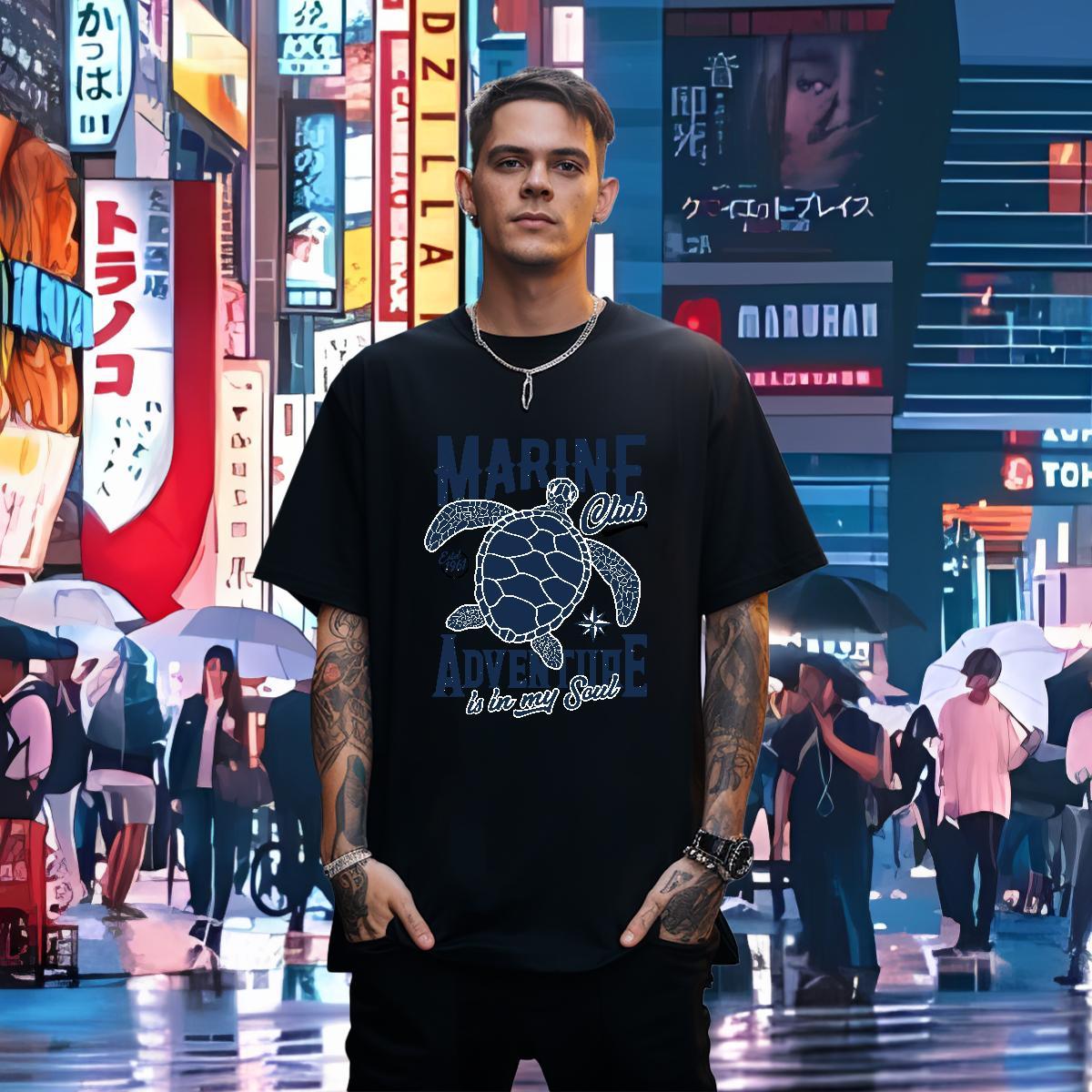 Fashion Casual Man T Shirts 230g Cotton Hip Hop Tees Pure Cotton Wholesale Men Tshirts Skull