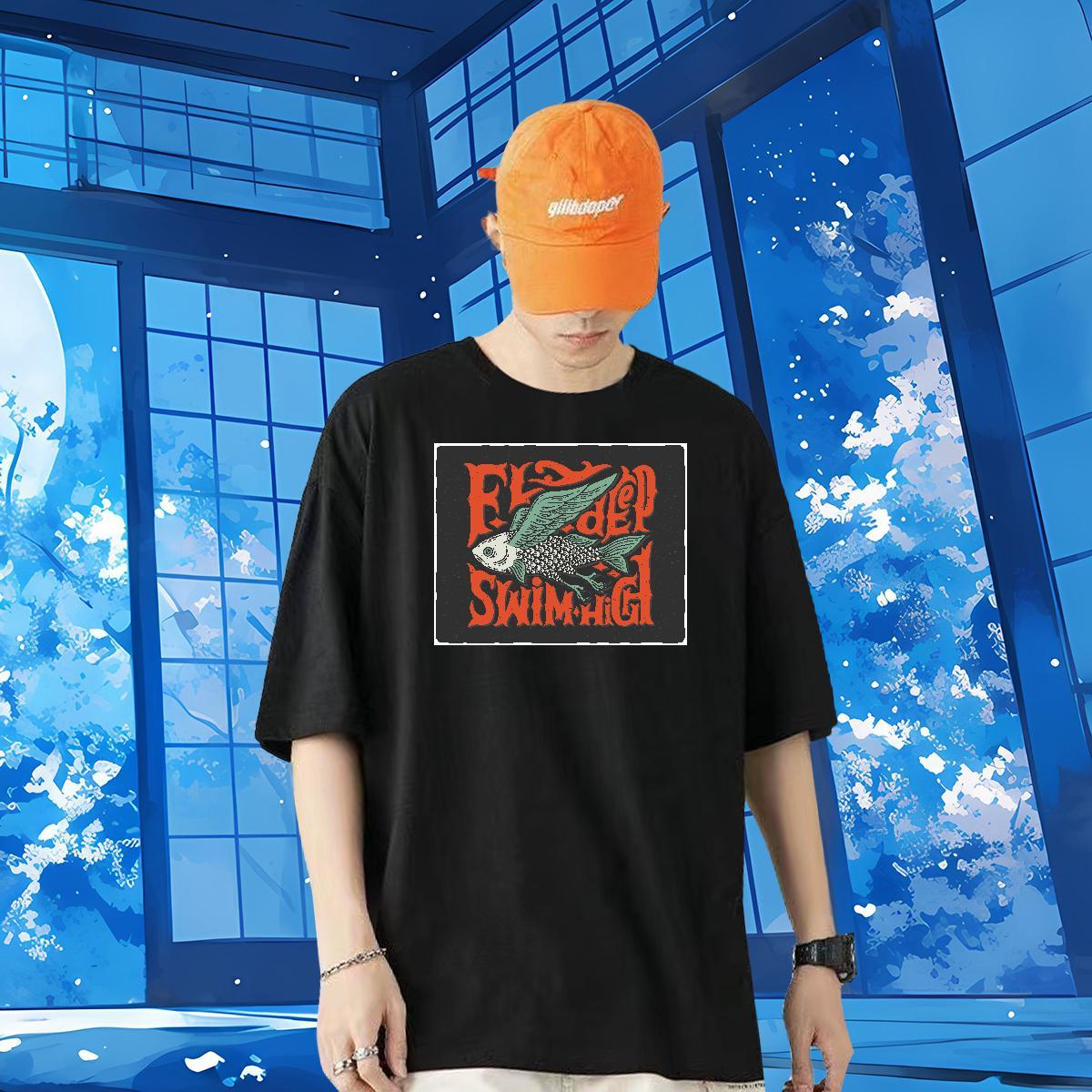 Free Shipping Man T Shirts 230g Pure Cotton Casual Tshirts Breathable Short Sleeve Soft Men Tops Tees Black Oversized