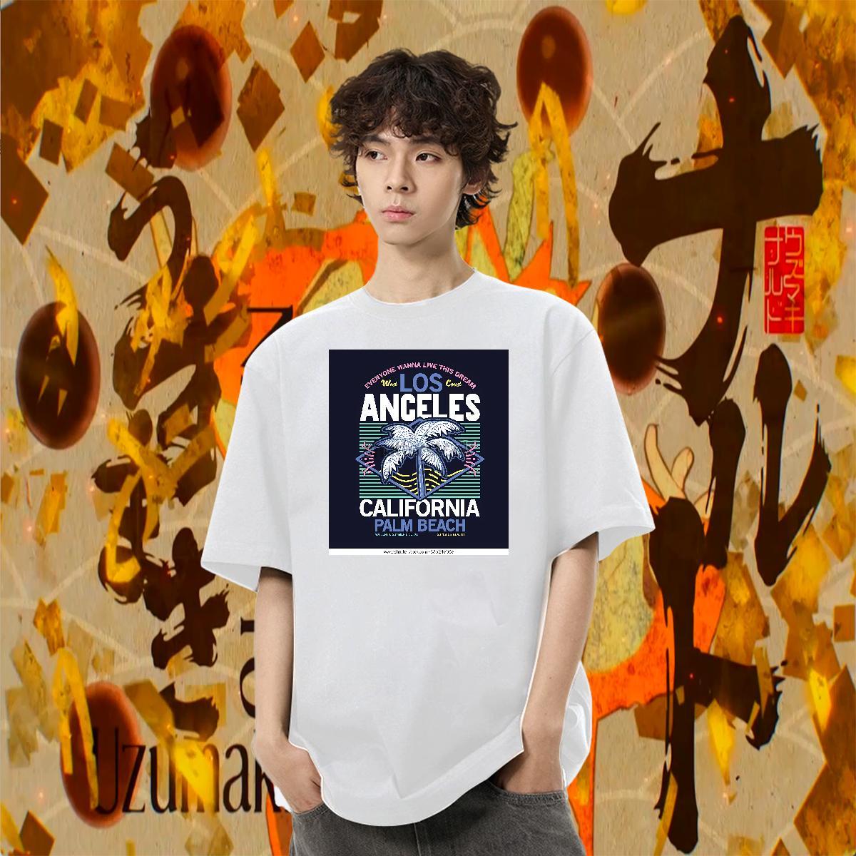 Popular Couples T Shirts 230g Cotton High Street Hip Hop Graphic Breathable Soft 2024 New Man T Shirts Wear