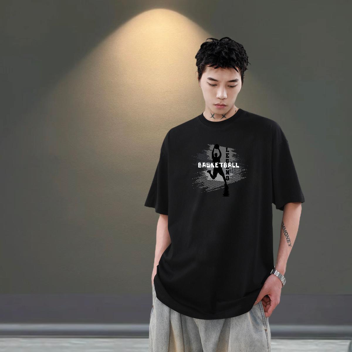 Free Shipping Men Tees 230g Pure Cotton Summer Casual basketball Custom Print Plus Size O Neck Short Sleeves Customized T Shirts Men Top Tees