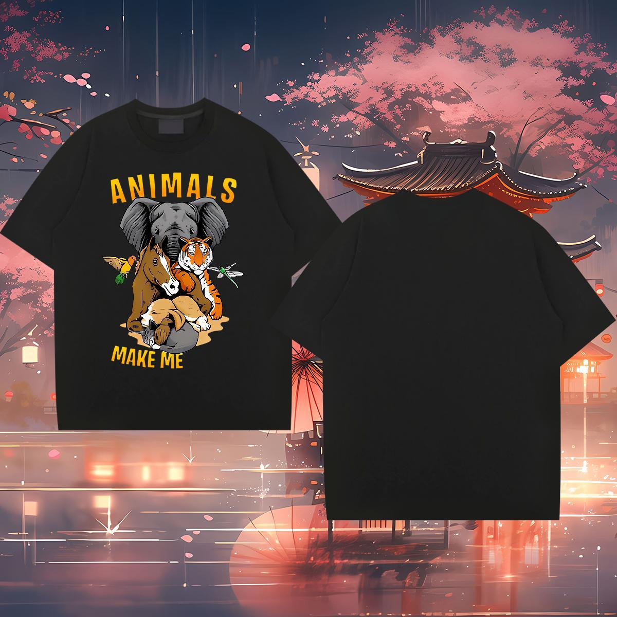 2024 Man T Shirts 230g 100% Cotton Anime Printing Street Tees Shirts Short Sleeve Soft Unisex Men Tops Tees Asian Size