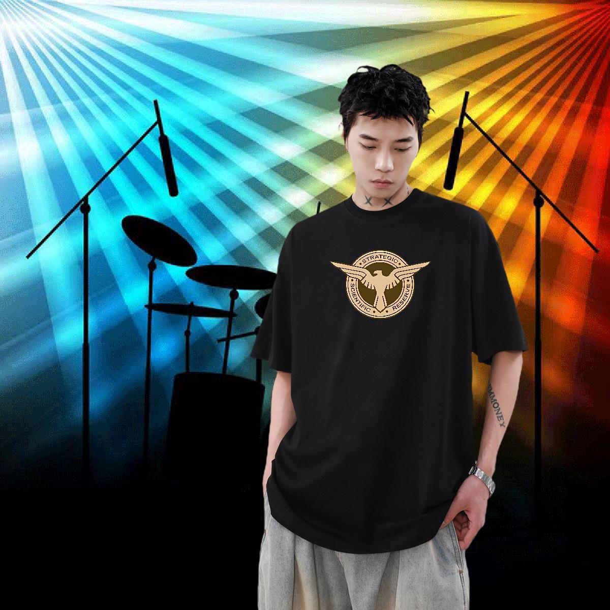 Free Shipping T-Shirts for Men 230g Pure Cotton logo High Street Hip Hop Clothes Round Neck Short Sleeve Cool Design Mens Tshirts DIY