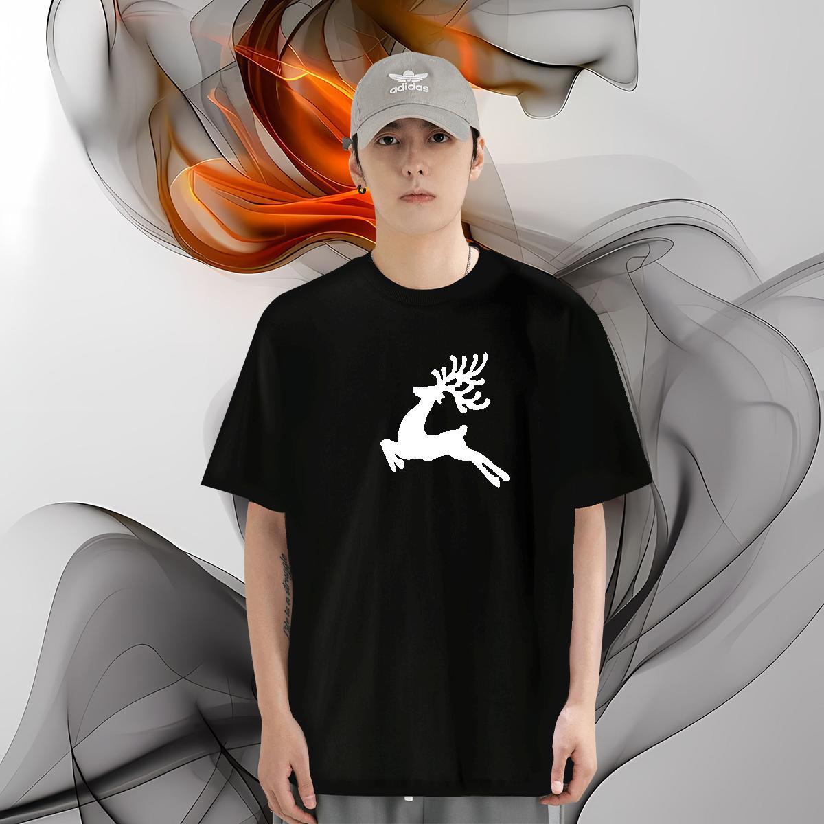 Mens T Shirts 230g Cotton Christmas Spring Summer Crew Neck DIY Logo Oversized Mens Tshirts 2024 New Cool Top Tees