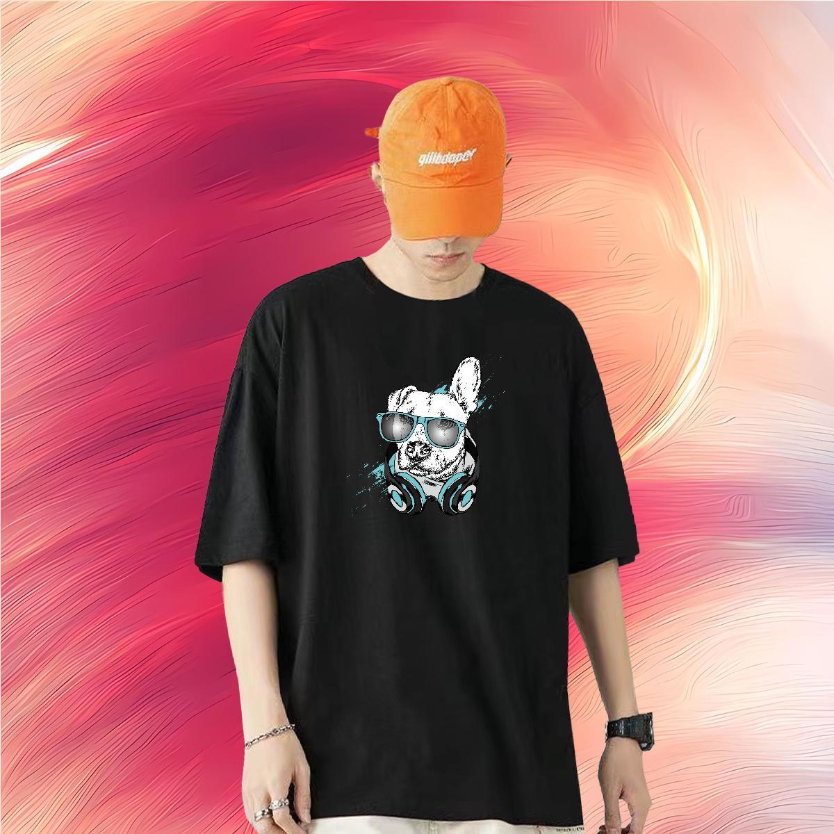 Wholesale Mens T Shirts 100% Cotton 230g dog Casual Beach Tops Breathable Soft Cool Design Men Clothes T-Shirt Customized