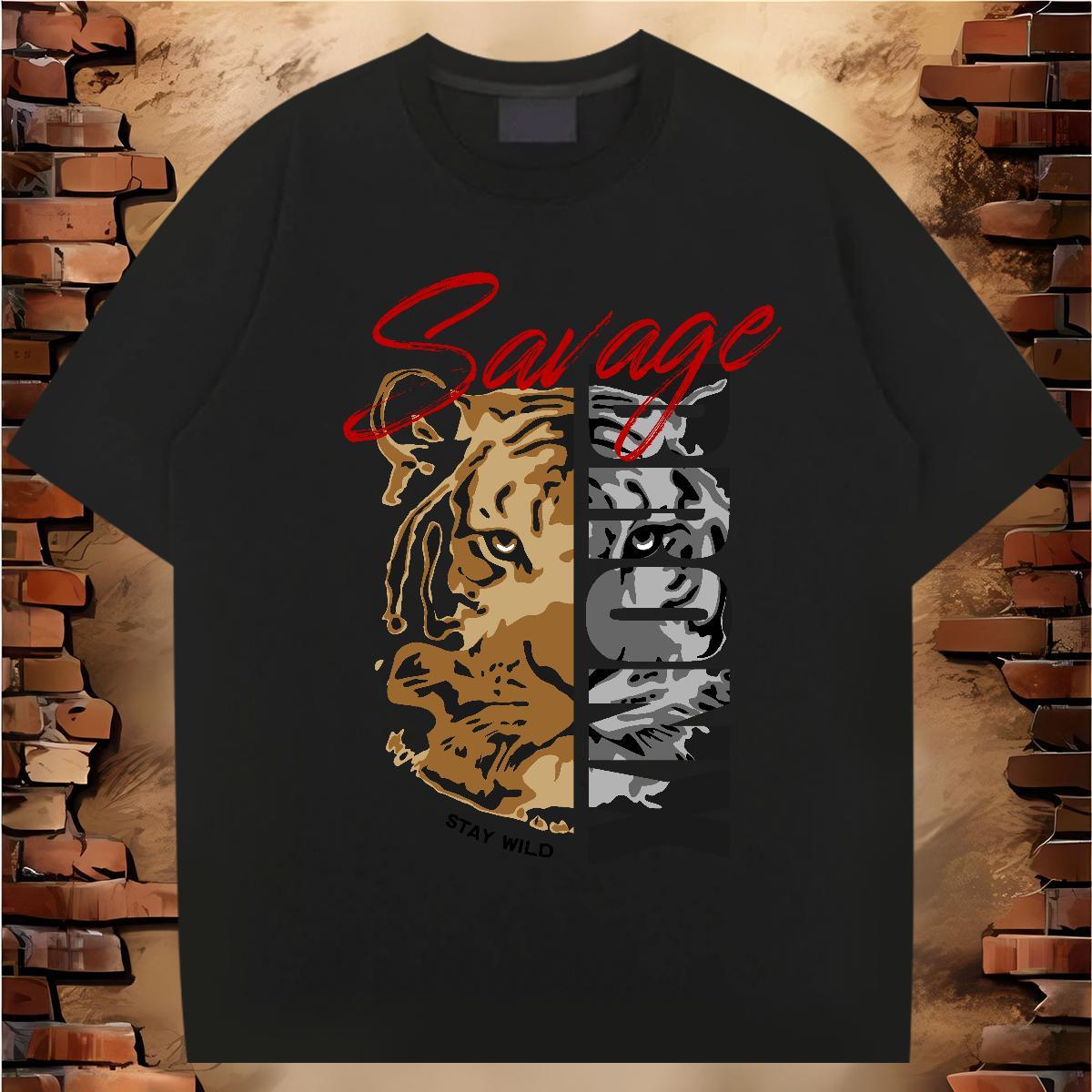 T Shirts Men 230g Cotton Anime Printing Street Round Neck Short Sleeve Cartoon Printing L-4XL Tshirts New Arrival TOP Quality Tops Tees