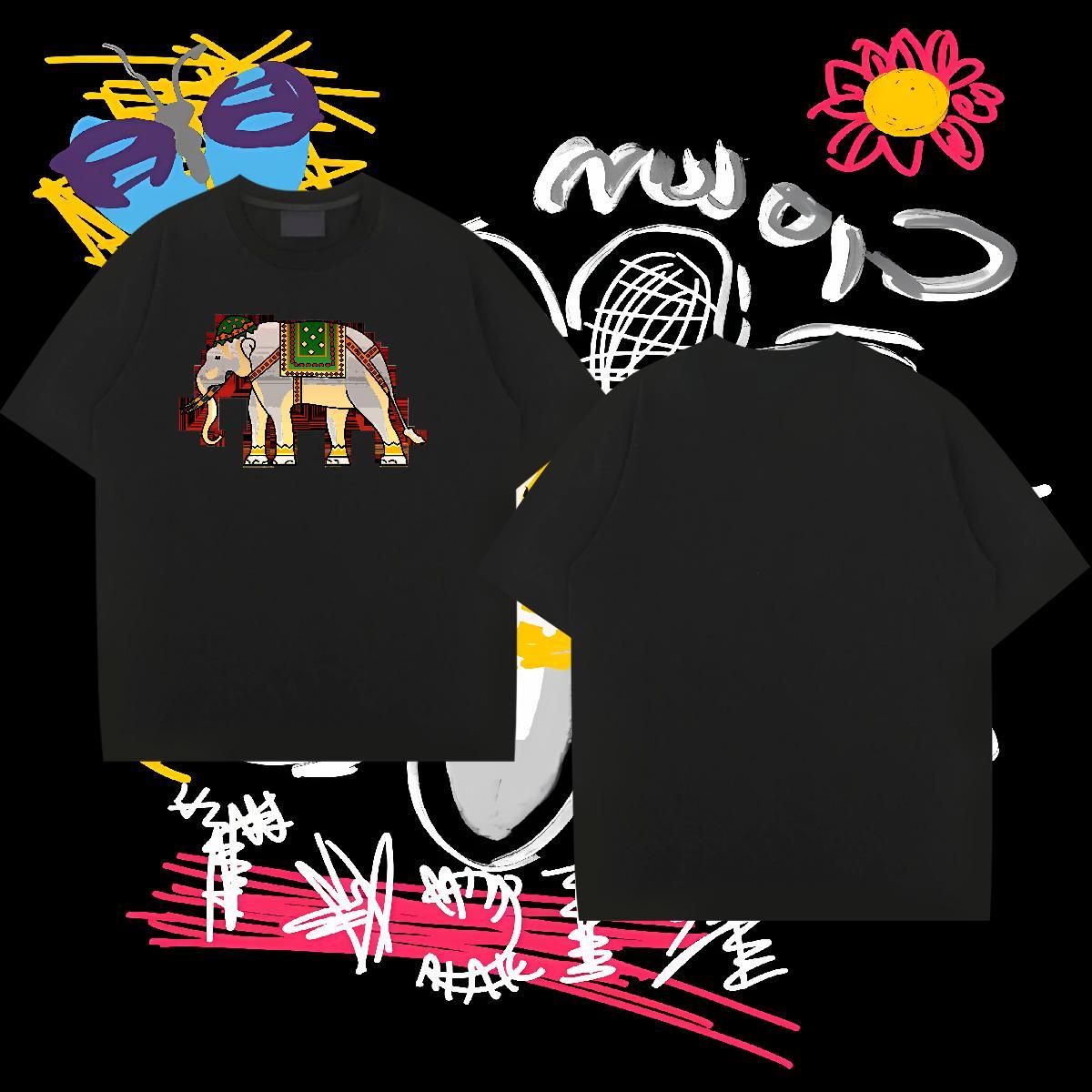 New Arrival Man T Shirts 100% Cotton 230g elephant Street wear Hip Hop Tees Breathable Cool Design Mens Tshirts Cartoon Print