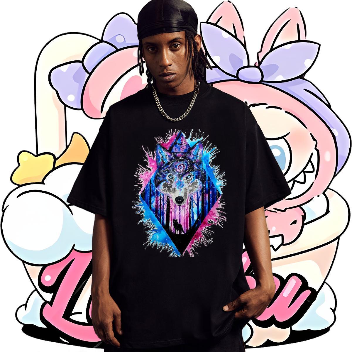 Brand Mens Tshirts 230g Pure Cotton Sport wolf Custom Big Size Breathable Soft Factory Direct T Shirt For Man Tops Tees